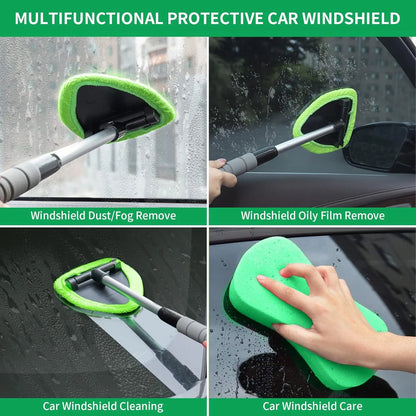 💥 💥 🔥 Windshield Cleaning Tool, Microfiber Car Window Cleaner with Extendable Handle