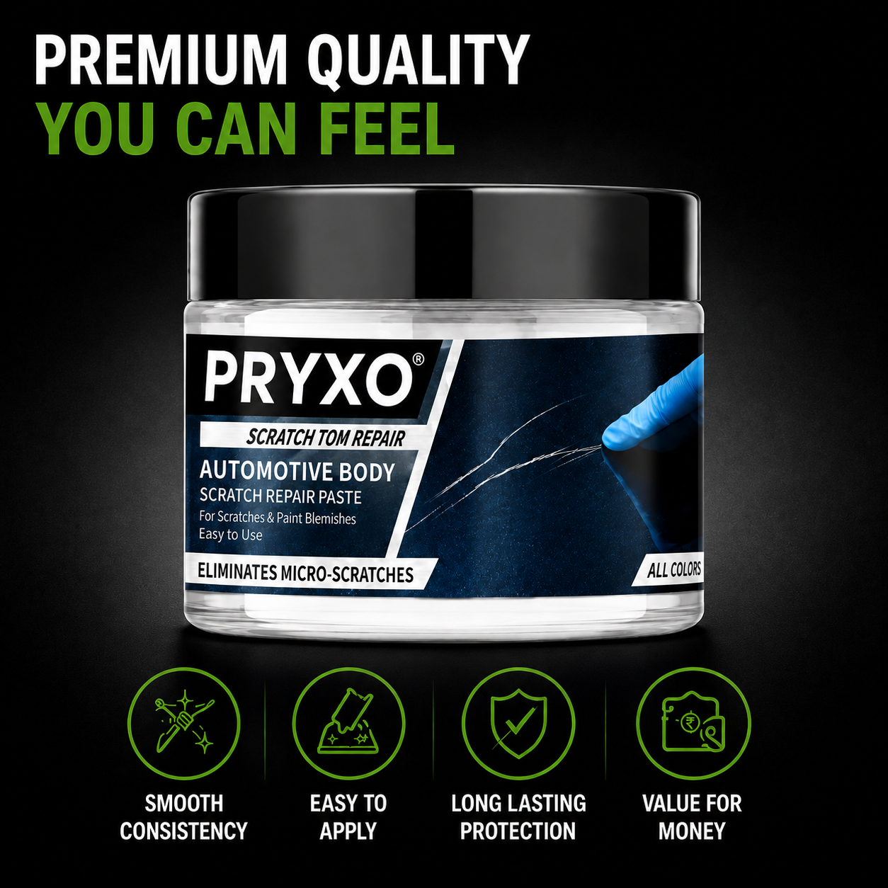 PRYXO ScratchFix™ – Car Scratch Remover & Paint Polish | Restore Shine & Reduce Scratches（200g）
