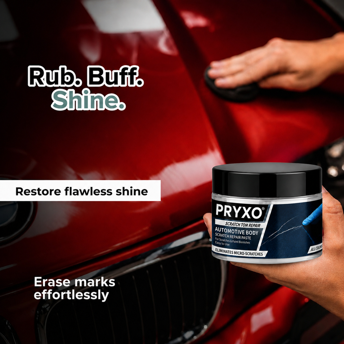 PRYXO ScratchFix™ – Car Scratch Remover & Paint Polish | Restore Shine & Reduce Scratches（200g）