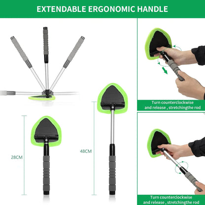 💥 💥 🔥 Windshield Cleaning Tool, Microfiber Car Window Cleaner with Extendable Handle