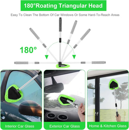 💥 💥 🔥 Windshield Cleaning Tool, Microfiber Car Window Cleaner with Extendable Handle