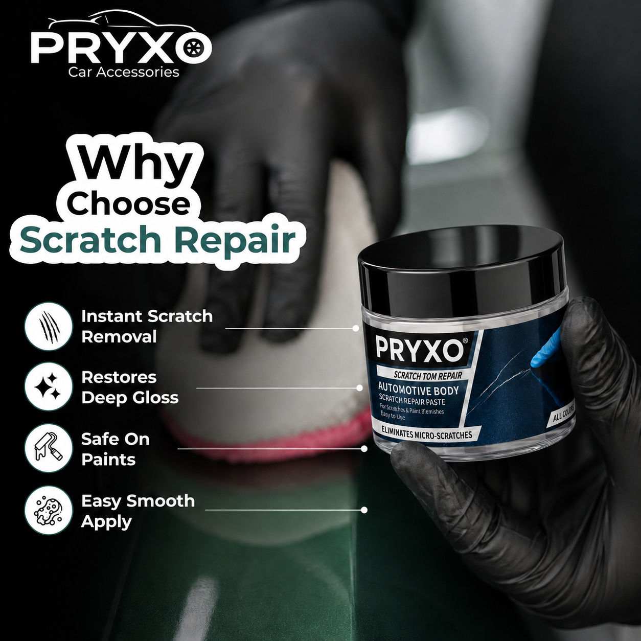PRYXO ScratchFix™ – Car Scratch Remover & Paint Polish | Restore Shine & Reduce Scratches（200g）
