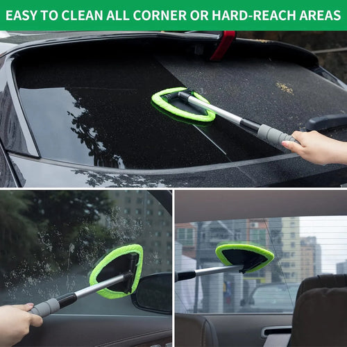 💥 💥 🔥 Windshield Cleaning Tool, Microfiber Car Window Cleaner with Extendable Handle